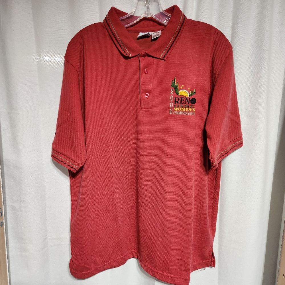 Vintage 2006 Womens USBC Reno Bowling Championship Polo Shirt Size Large